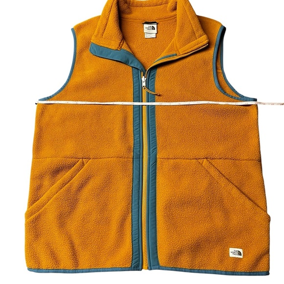 The North Face Men’s Burnt Orange and Teal Fleece Zippered Vest Size Large - Picture 3 of 9